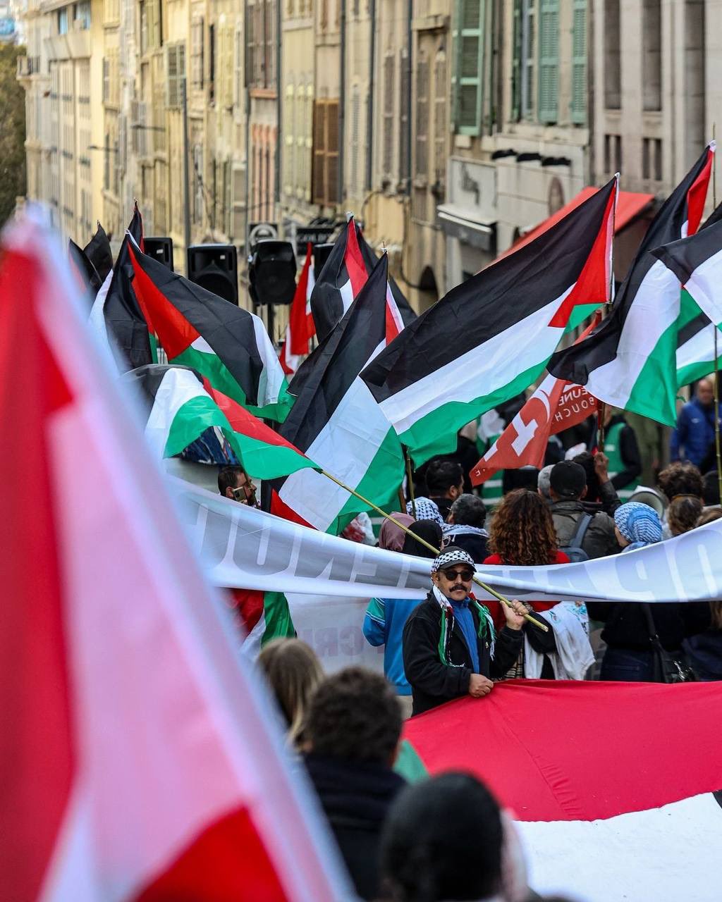 Palestinian Flags in Marseille