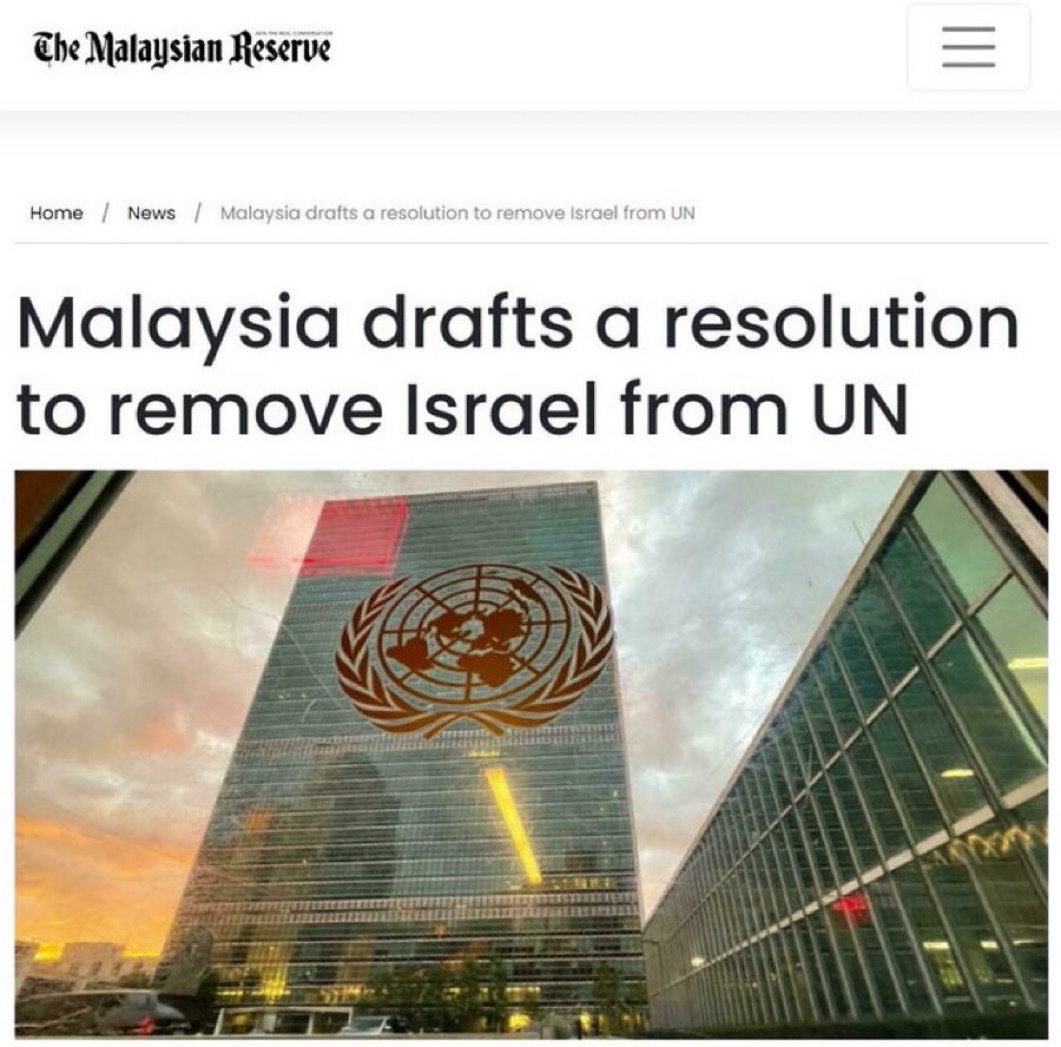 Malaysia Draft to Remove Israel From UN