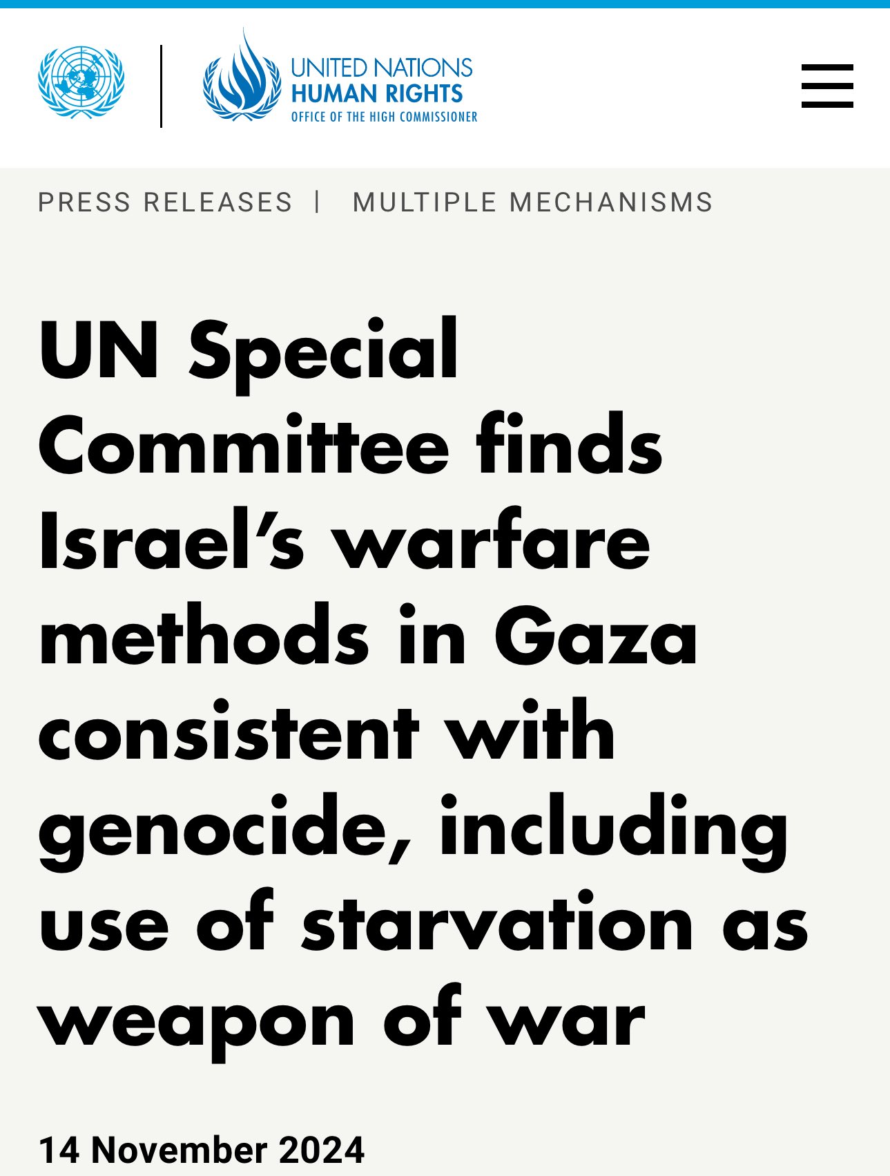 UN: Israeli Genocide