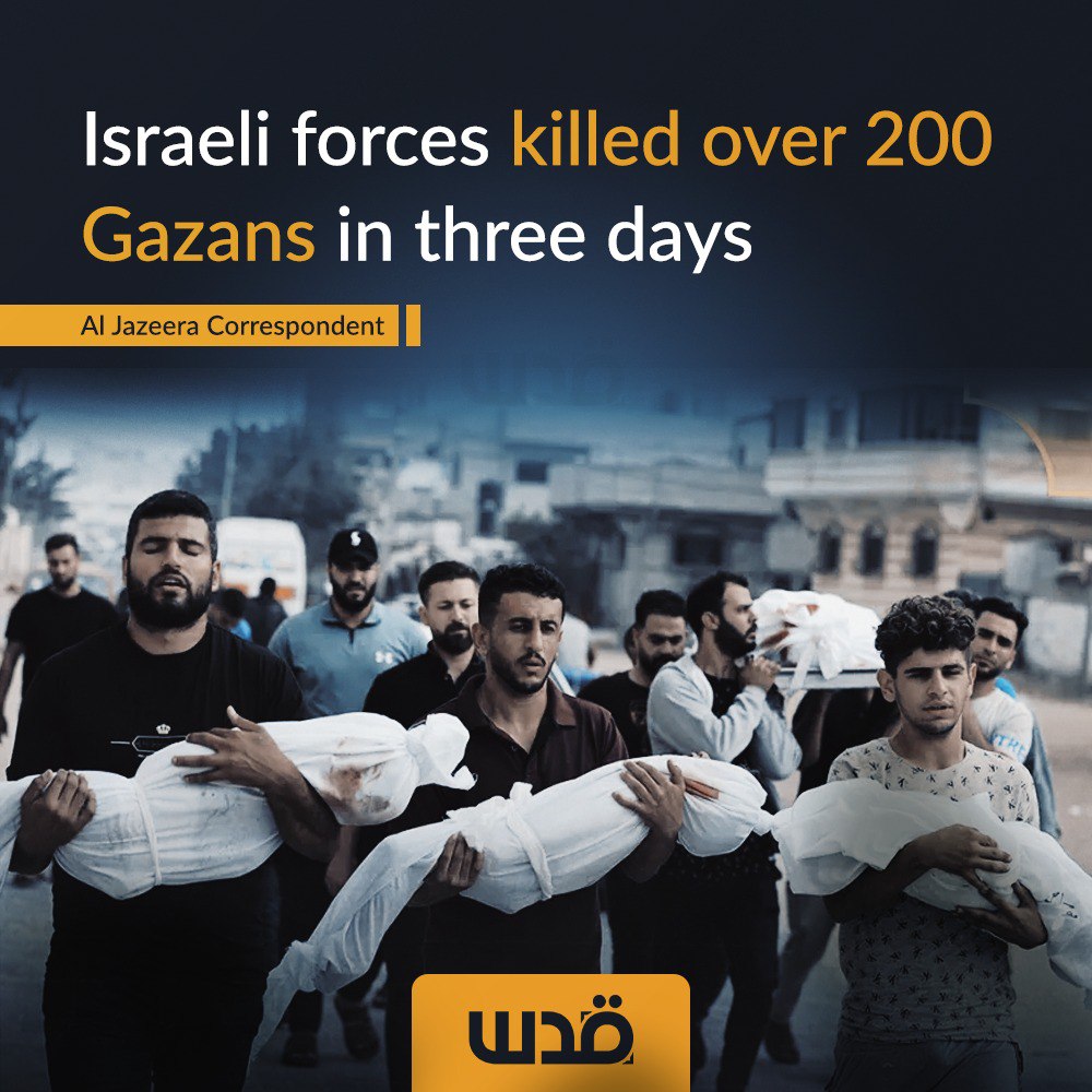 Israel Kills 200 Palestinians in 3 Days