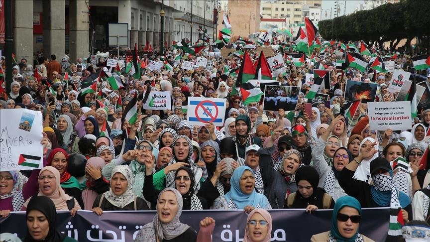 Moroccans Hold 110 Protests Against Israeli Genocide