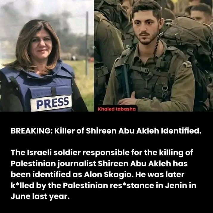 Killer of Shireen Abu Akleh Identified