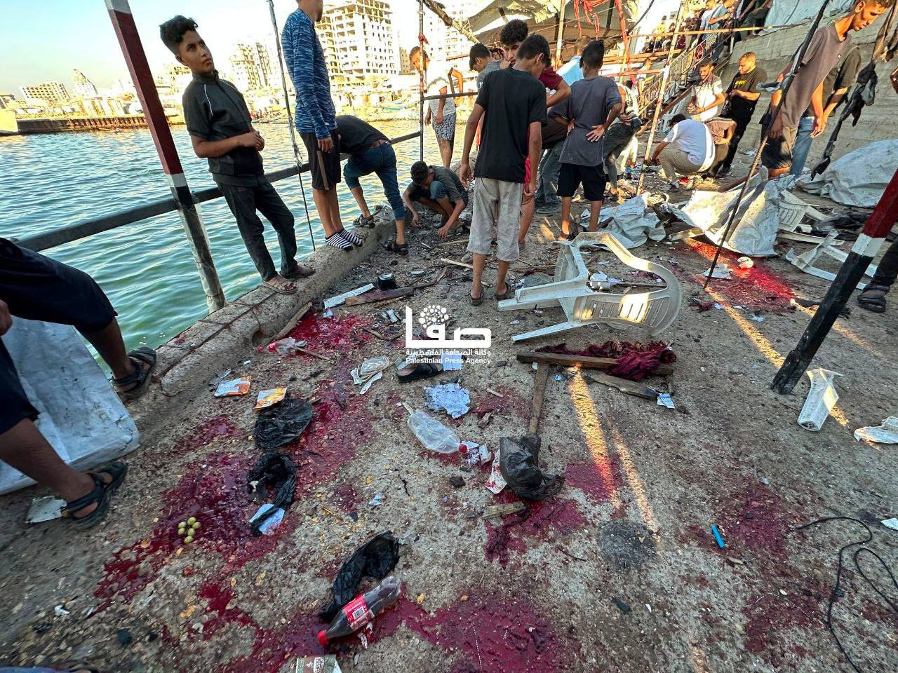 Israeli Strikes Gaza Port Café, Leaves 6 Dead, a Child and 14 Wounded